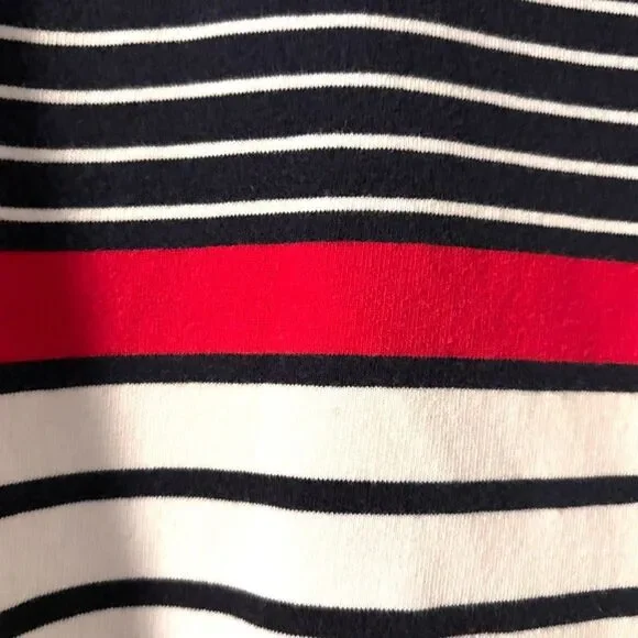Talbots 3X French Terry red white & blue stripe full zip hoodie pockets cotton & - Picture 6 of 11